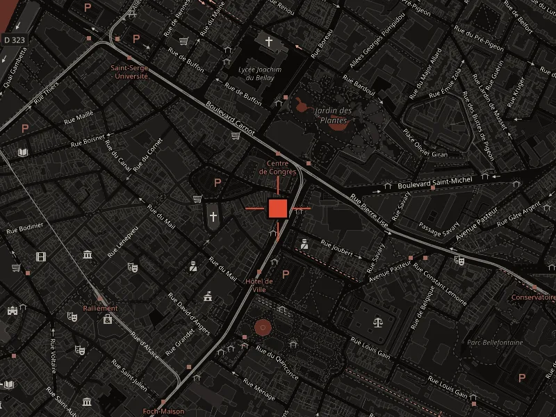 Plan du quartier autour de 10 place Pierre Mendès France, 49100 Angers